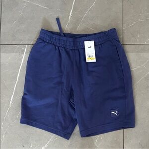 Puma Men's Blue Sweatpant Athletic Shorts-Size M -NWT